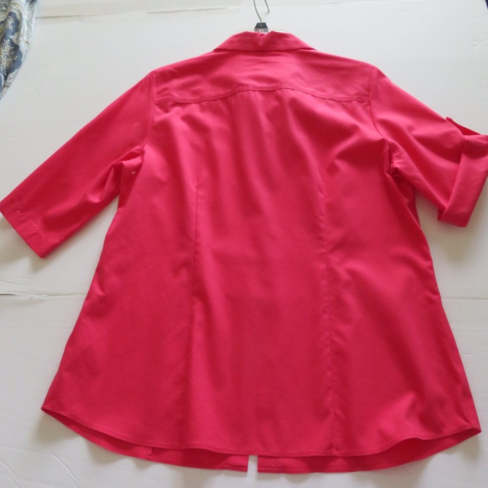 🔥HP🔥Coldwater Creek Pinkish Red Shirt, Button Down, Roll-Tab Sleeves, Sz M (… - Picture 6 of 9
